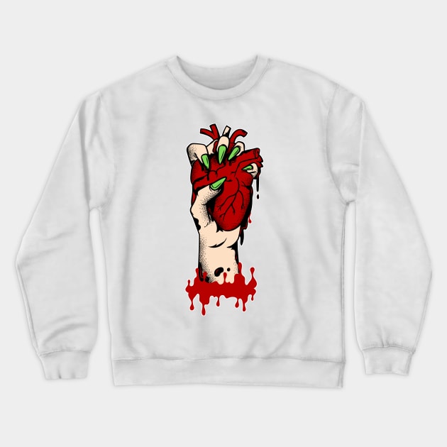 female hand bloody heart Crewneck Sweatshirt by JENNEFTRUST